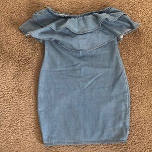 Strapless Denim Dress
